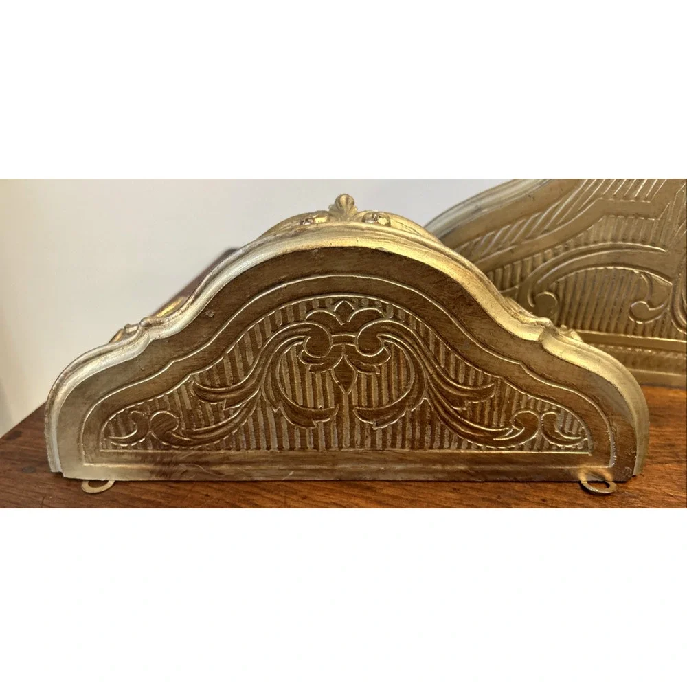 Lot 2 Wall Vintage Shelves Gold Ornate Rococo Hollywood Regency Resin 19” 11.5”